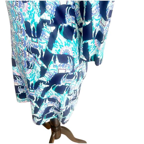 Lilly Pulitzer Beacon Alpaca My Bags Blue Mini Dress Size XXS Pima Cotton - Picture 6 of 10